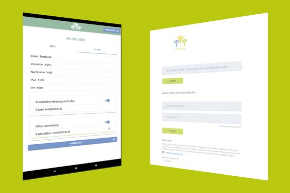 Benutzeroberfläche der für abbvie entwickelten Softwareanwendung mit intuitivem Design und funktionalen Modulen