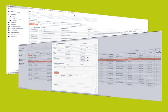 Benutzeroberfläche der für consafe entwickelten Softwareanwendung mit intuitivem Design und funktionalen Modulen